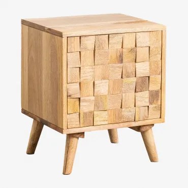 Zestaw 2 Szafek Nocnych 40x35 Cm Z Drewna Mango Jaralson Drewno Mango - Sklum