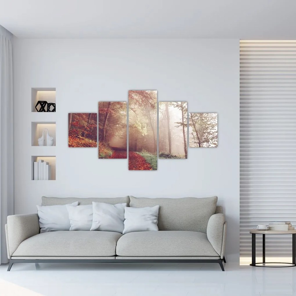 Obraz - Jesienny spacer po lesie (125x70 cm)