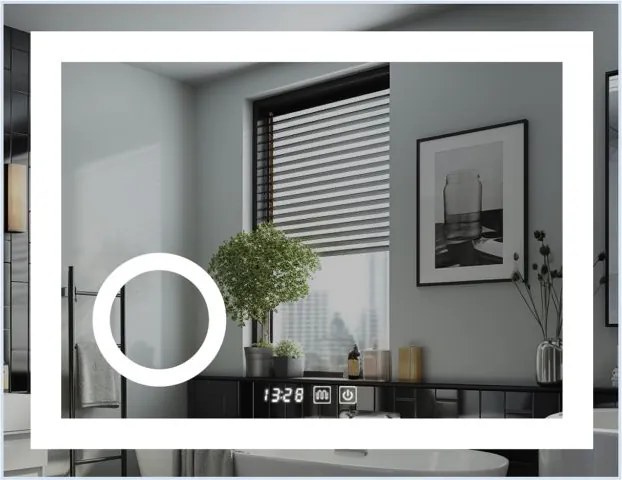 IREDA Lustro łazienkowe z oświetleniem LED, 80 x 60 cm