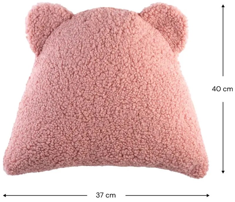 Różowa poduszka na sofę dziecięcą z materiału bouclé Bear – Wigiwama