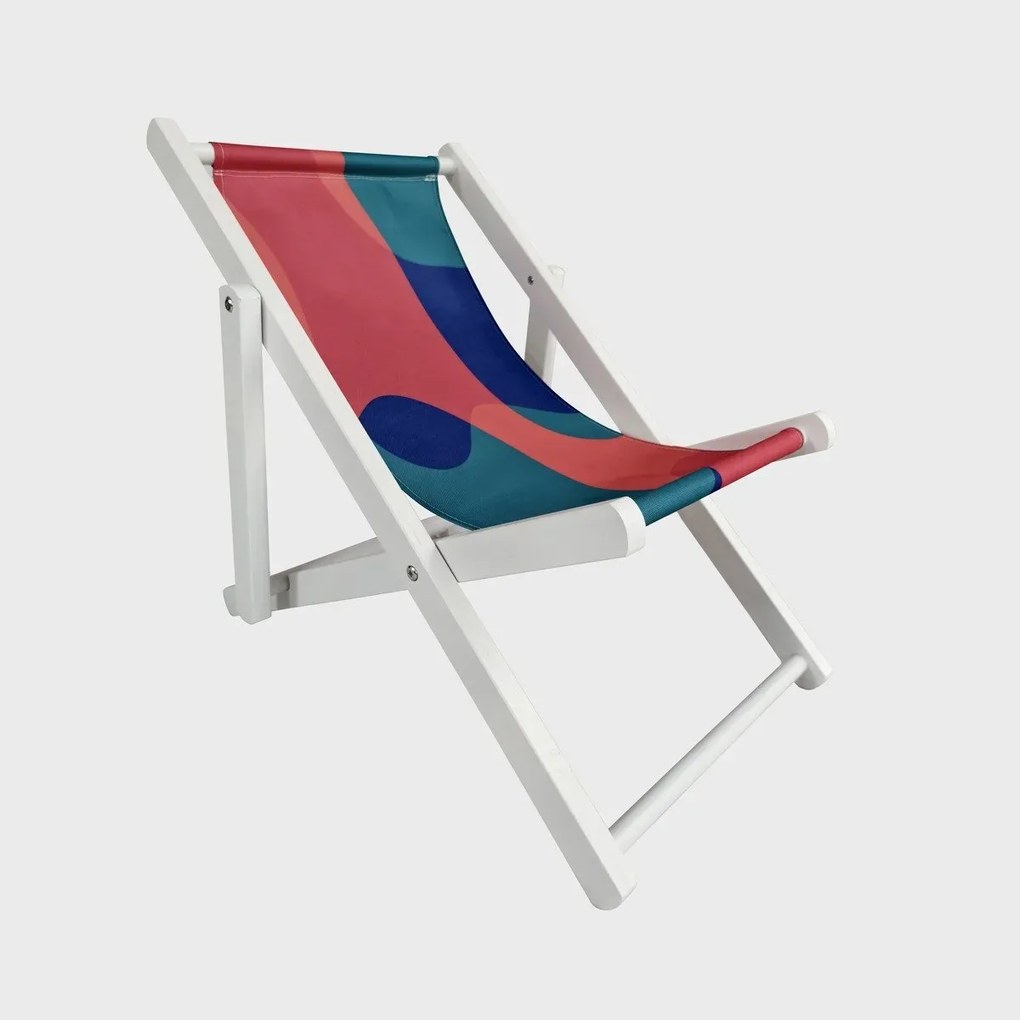 Leżak rozkładany COLOR FIESTA drewniany 42x58,5x52,5 cm biały MINI HOMLA