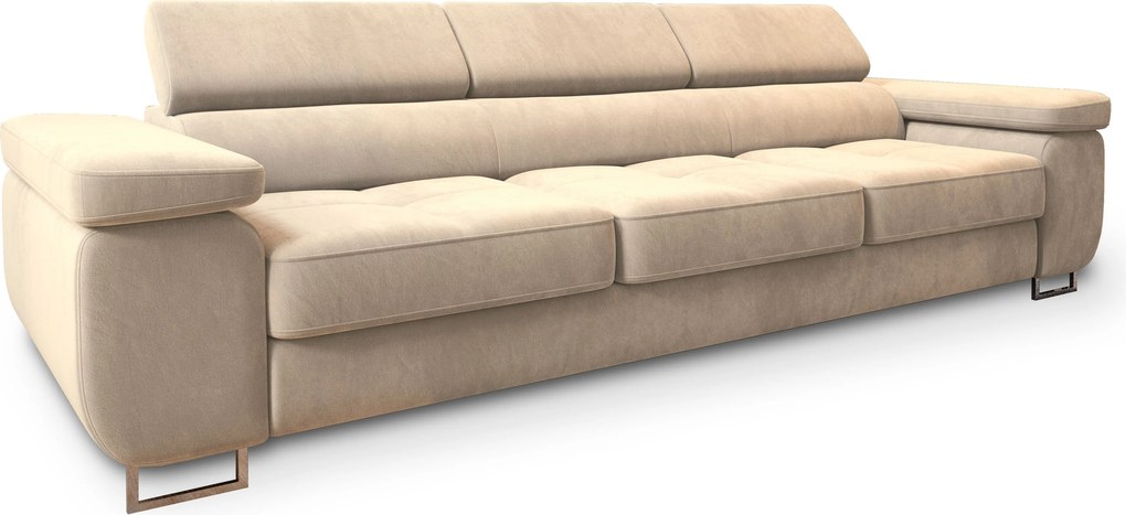 Masseno Sofa MOSINE z funkcją spania, Rozkładana sofa - Wanilia, MONOLITH 04