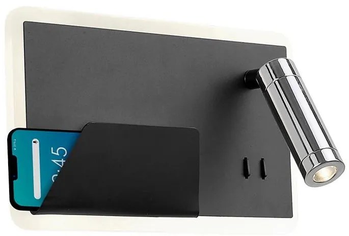 Klausen 141000 - LED kinkiet BOARD LED/7,8W/230V + LED/3W czarno-chrom