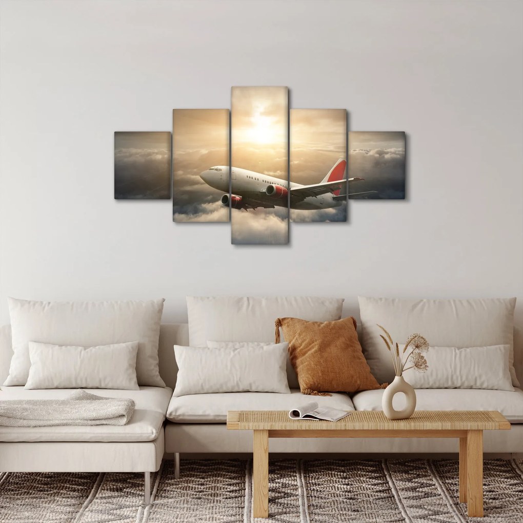 Obraz - Samolot w chmurach (125x70 cm)