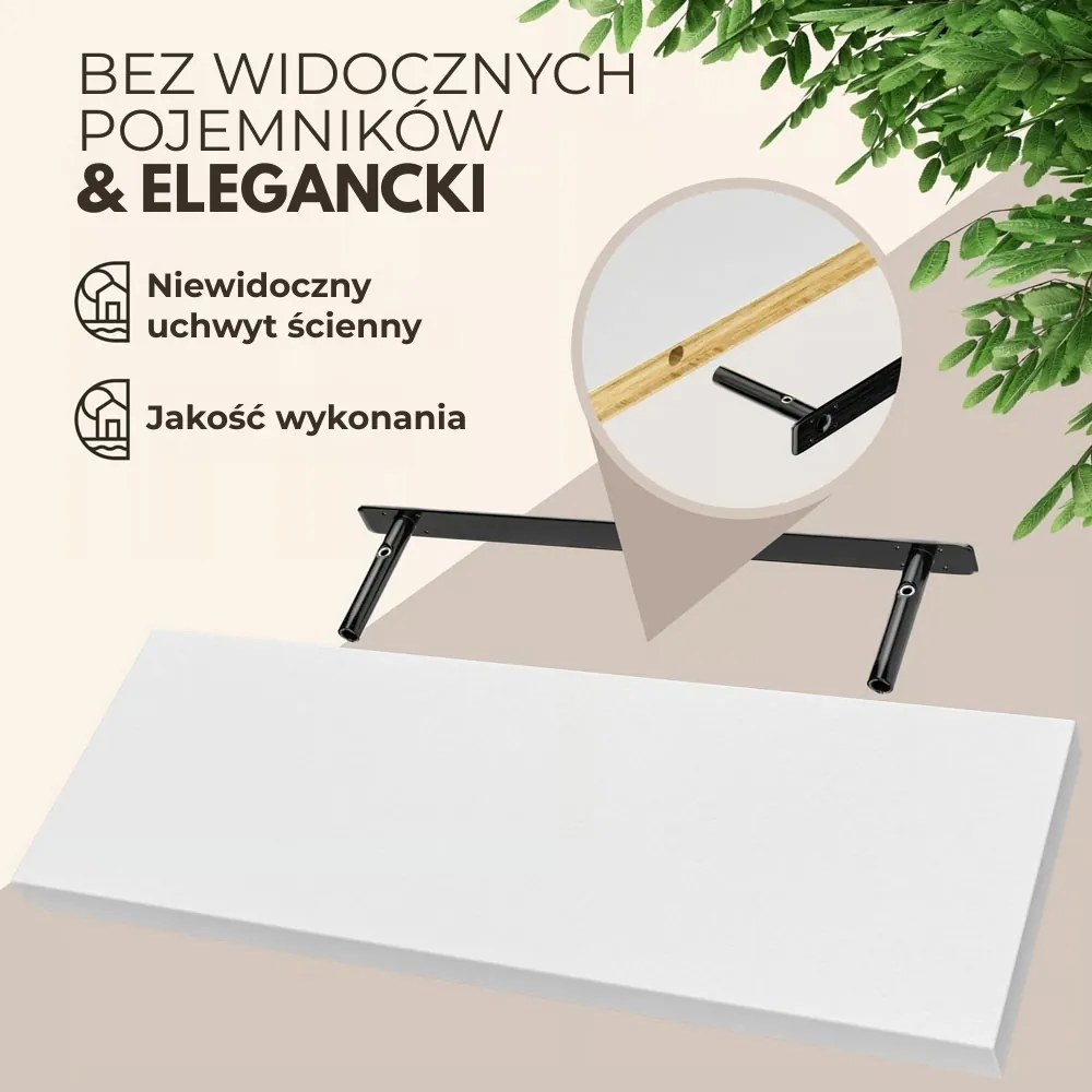 Półka ścienna FIGO + z konsolą, 70cm, biała Casaria