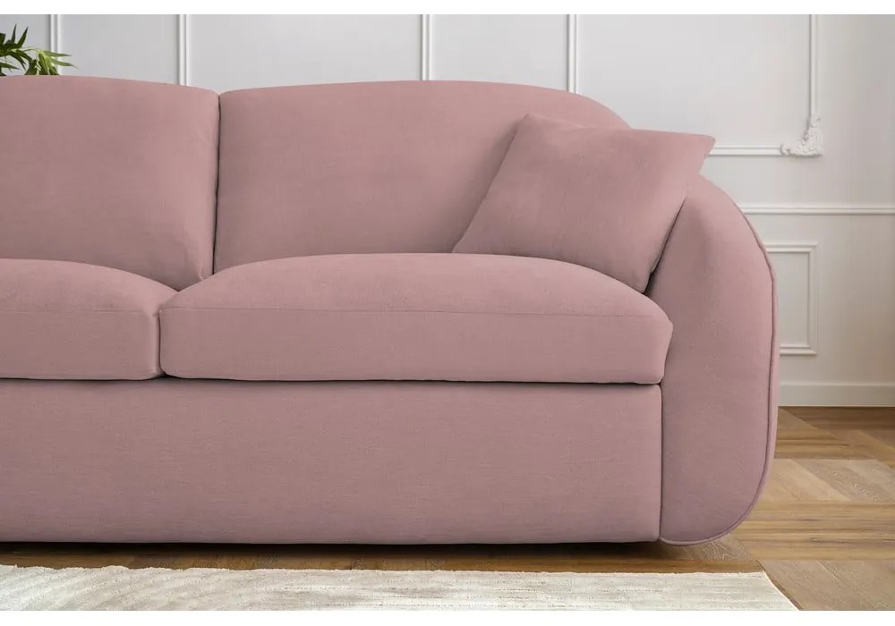 Jasnoróżowa rozkładana sofa 235 cm Cezanne – Bobochic Paris