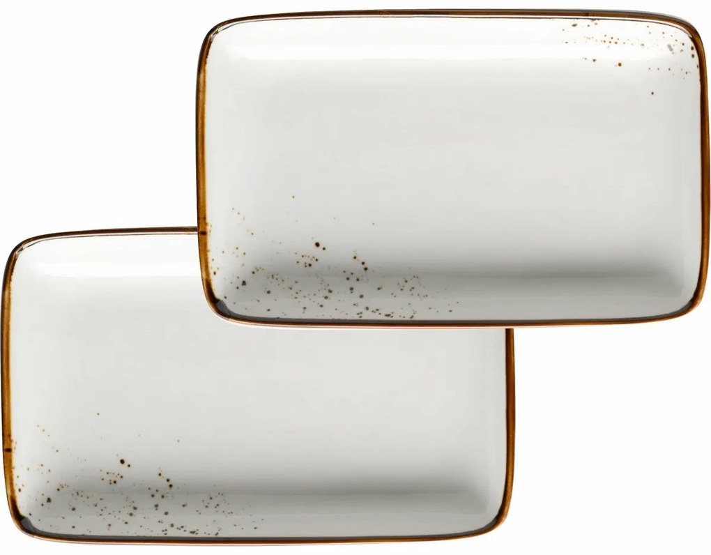 Mäser 2-częściowy zestaw tac Pintar White brązowekropki 21 x 13 x 3 cm
