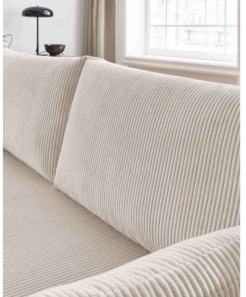 Beżowa sztruksowa rozkładana sofa 211 cm Marcel – Bobochic Paris
