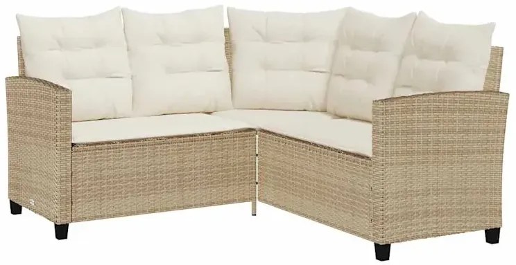Narożna sofa ogrodowa i stolik beżowy - Omalis