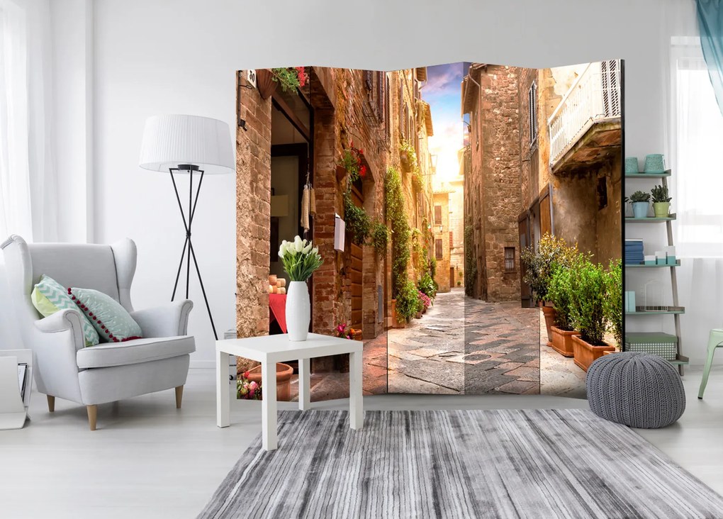 Parawan akustyczny Miasta 225x172 cm 5-częściowy beżowy ARTGEIST B
