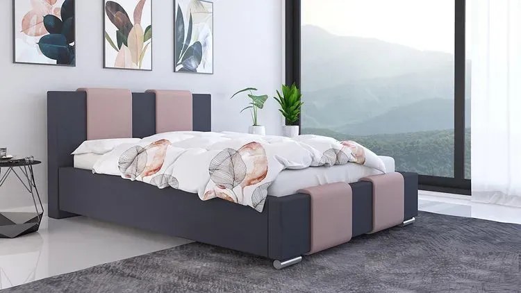 Dwuosobowe łóżko tapicerowane 140x200 Molta 3X - 36 kolorów