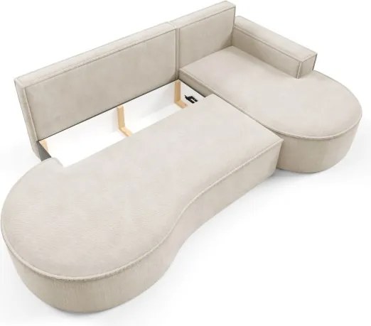 Narożnik MOLLY Prawostronny z funkcją spania, wolnostojący tkanina CURIO 09 Beżowy