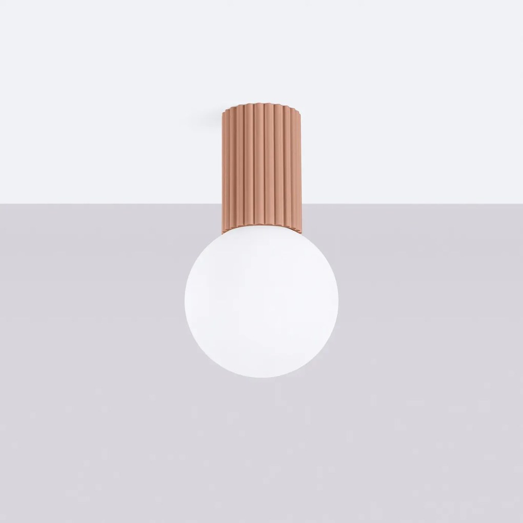 Plafon HALO mocca IP44 ryflowany SOLLUX  LIGHTING