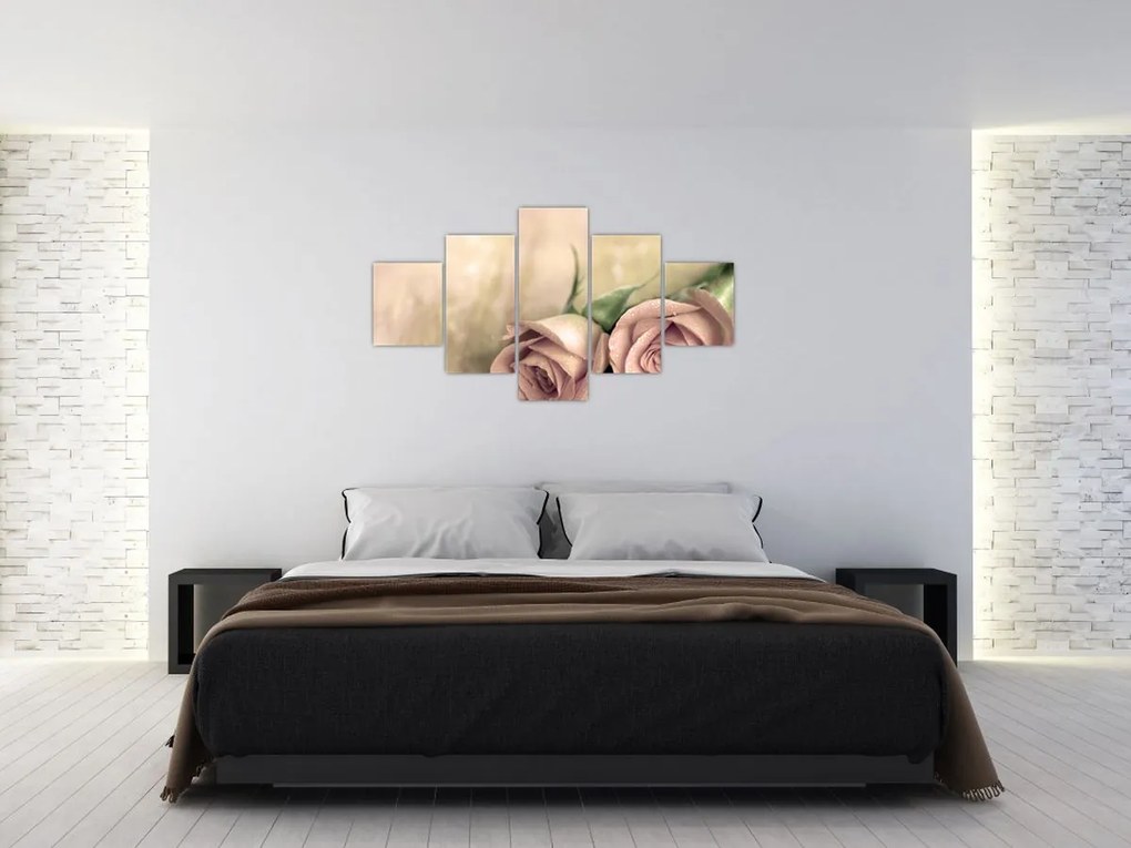 Obraz - Delikatne róże (125x70 cm)