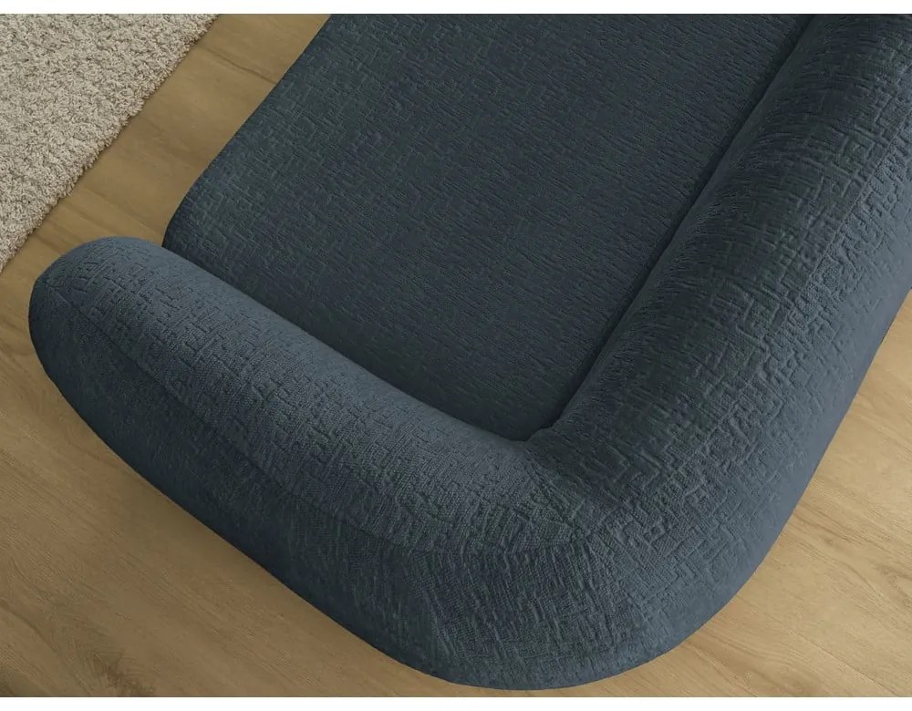 Ciemnoniebieska rozkładana sofa z tkaniny szenilowej 228 cm Neyo – Bobochic Paris