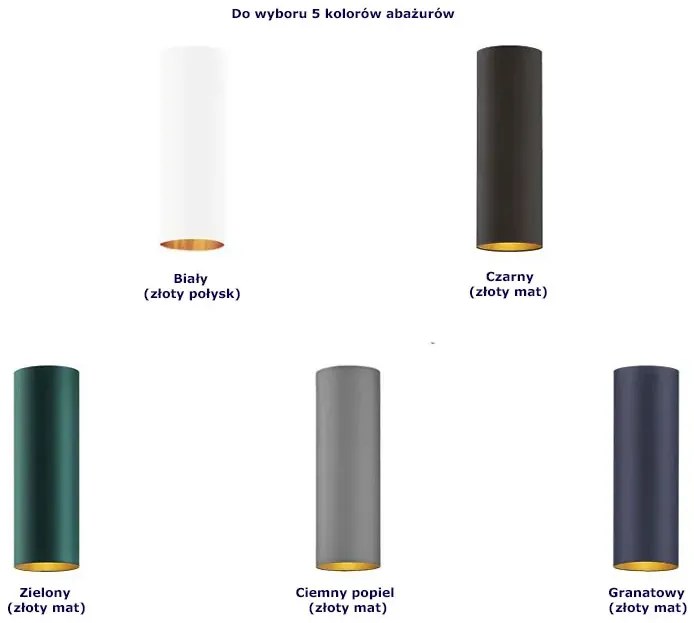 Lampa stołowa walec na złotym stelażu - L2-M08