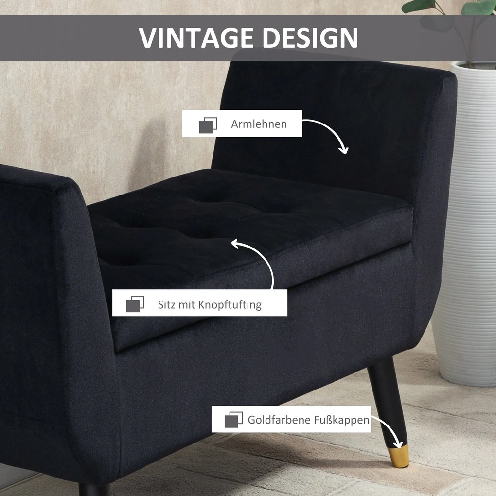 Luksusowa ławka HOMCOM 107 cm x 42 cm x 65 cm