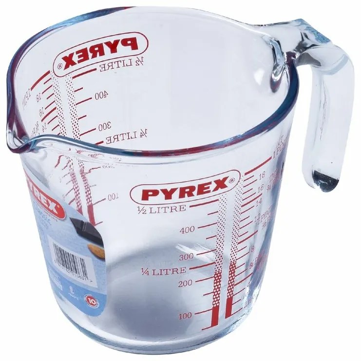 Szklany kubek pomiarowy Pyrex 0,5 l, 12 x 12 cm, 500 ml