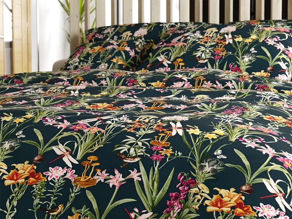 PrzytulneMieszkanie.pl PrzytulneMieszkanie.pl Bawełniana pościel MYSTIC GARDEN ciemnozielona Rozmiar pościeli: 70 x 90 cm | 140 x 200 cm
