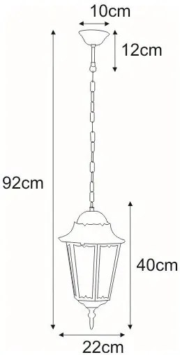 Czarna Lampa Wisząca Ogrodowa Retro M2-K39