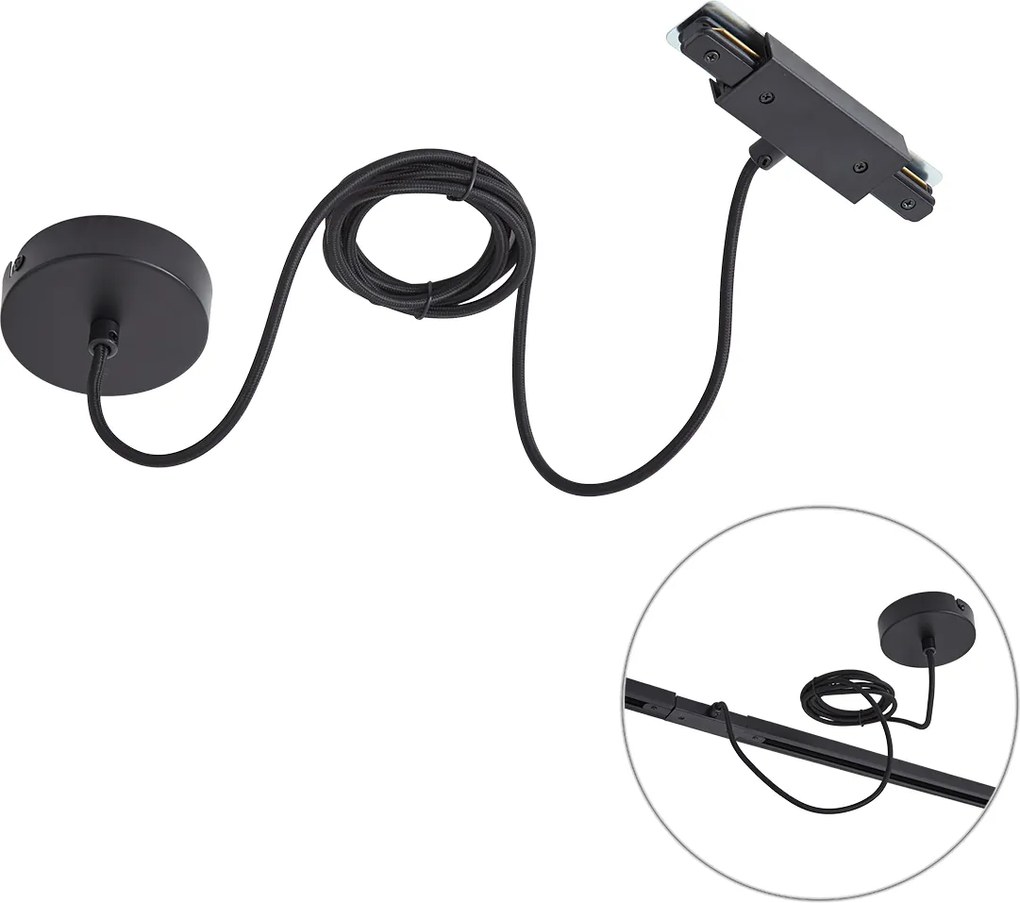 Zasilacz I do szyny 1-fazowej z okrągłą płytką montażową czarny - Iconic