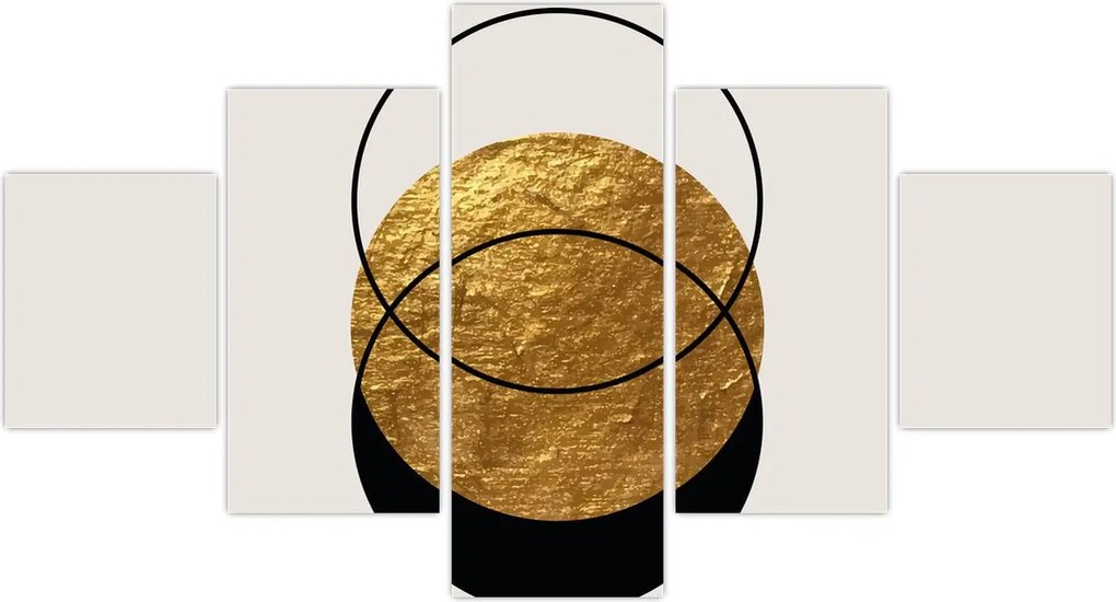 Obraz - Abstrakcja złoto-biała N⁰2 (125x70 cm)