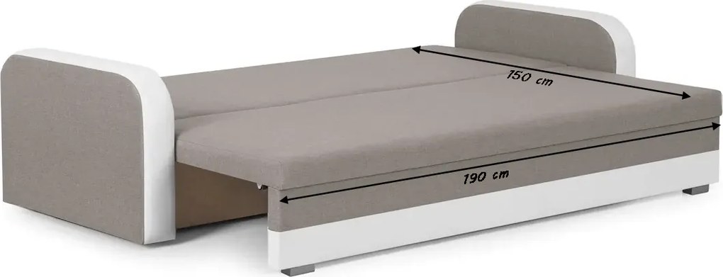 Kanapa sofa 3 os z funkcją spania CONDI Beżowy/Biały