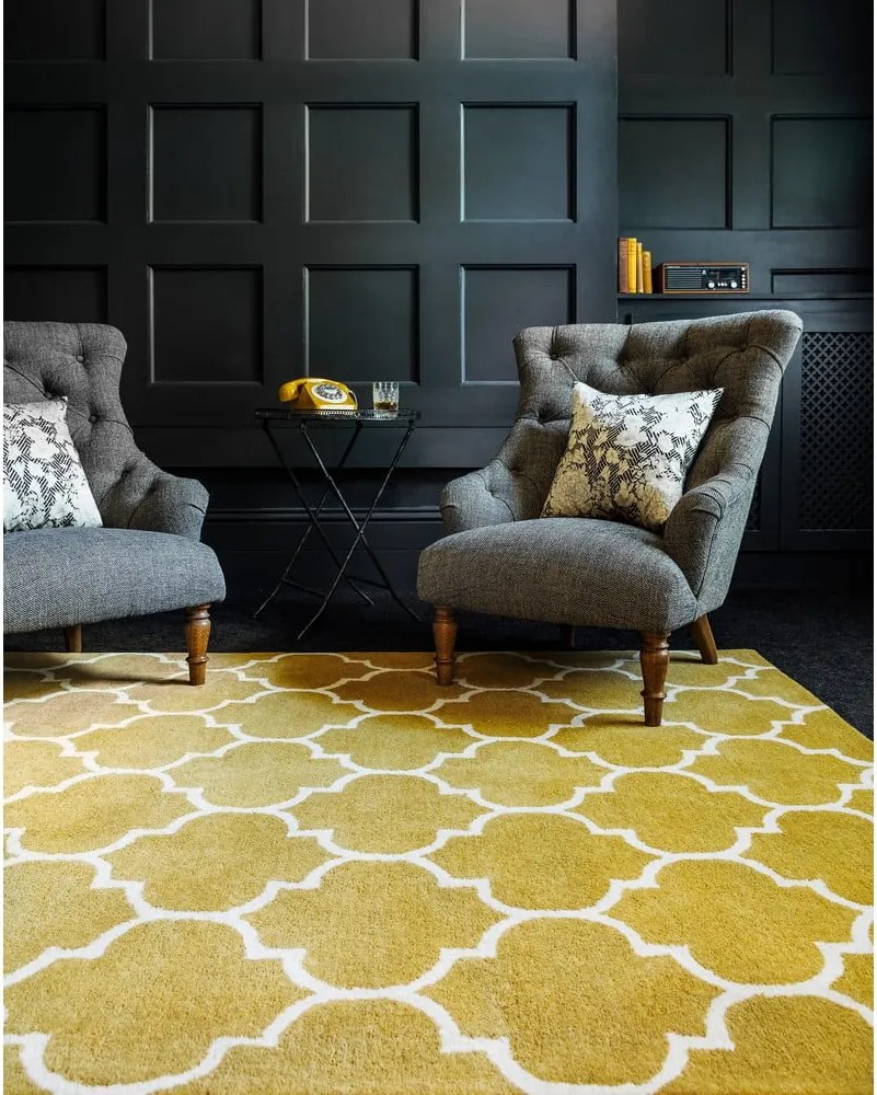 Wełniany dywan tkany ręcznie w kolorze ochry 200x290 cm Albany – Asiatic Carpets