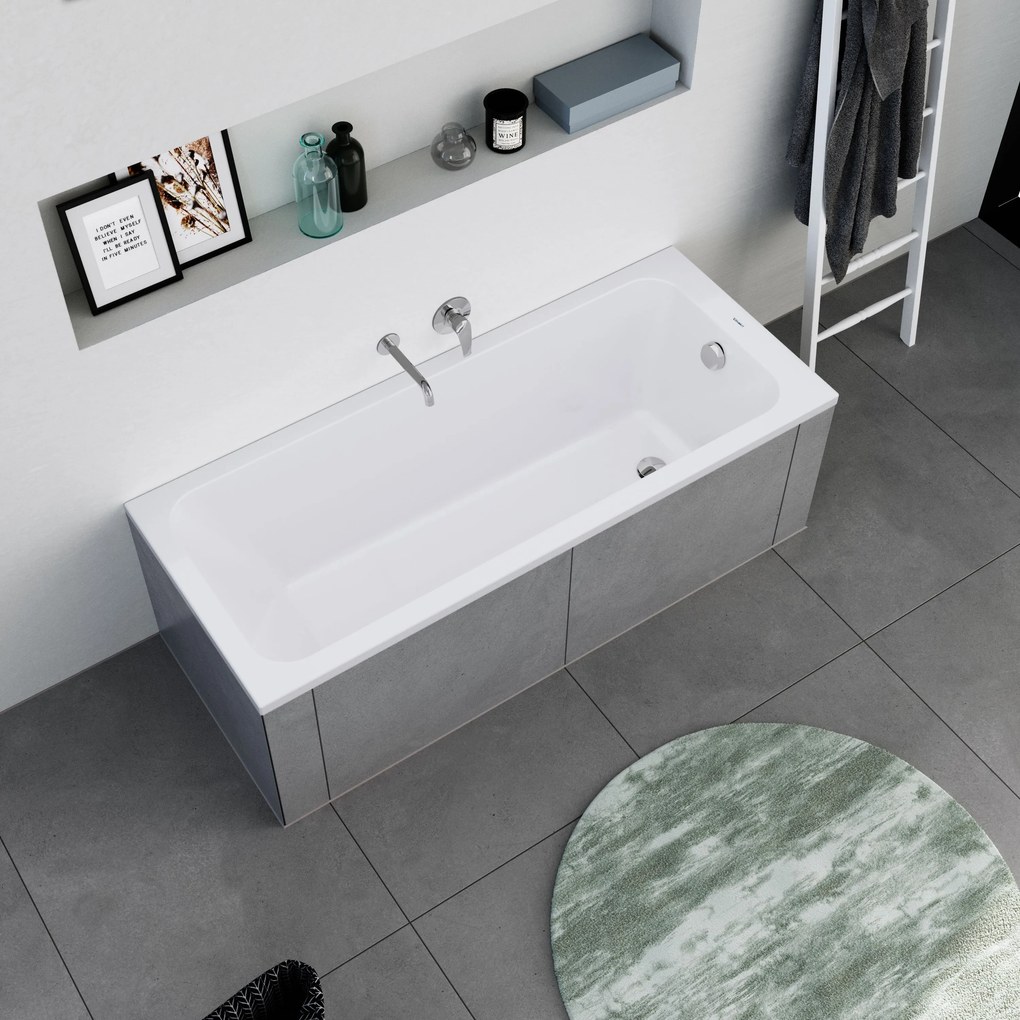Duravit DuraPecos Rechteck-Badewanne mit einer Rückenschräge