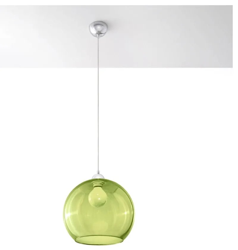 Zielona lampa wisząca z szklanym kloszem ø 30 cm Bilbao – Sollux