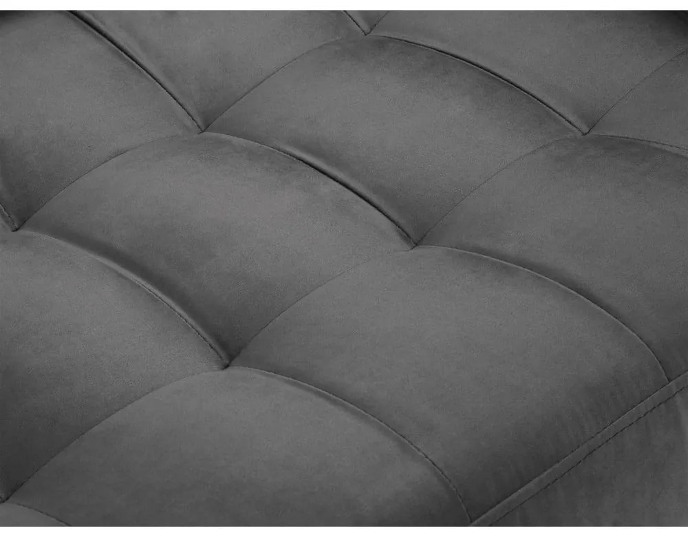 Ciemnoszara aksamitna sofa Milo Casa Santo, 174 cm