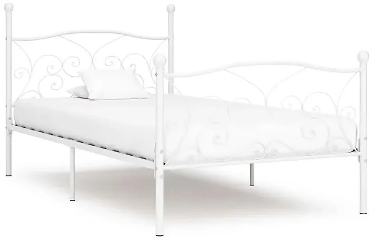 Metalowe łóżko pojedyncze w kolorze białym 90x200 cm L7-S33