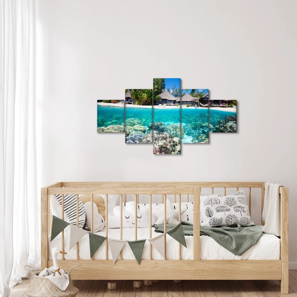 Obraz plaży na tropikalnej wyspie (125x70 cm)