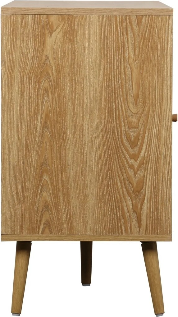 Komoda Ballo z szafkami i plecionką rattanową