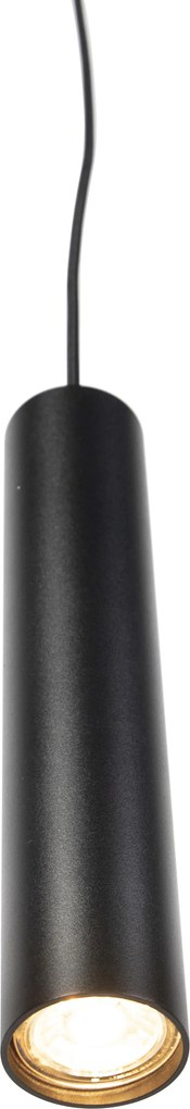 Zestaw 2 designerskich lamp wiszących czarnych - Tuba Small