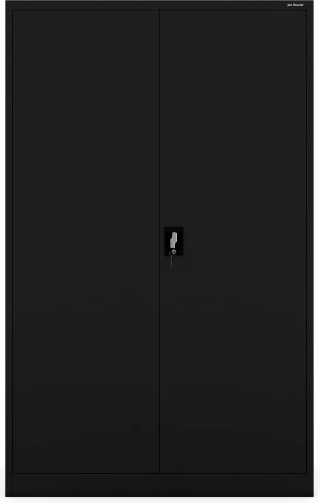 Szafa biurowa metalowa Jan II D600 szeroka i głęboka, 115x60x185 cm, kolor czarny