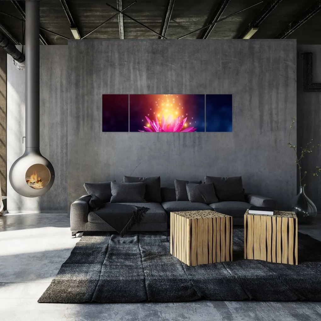 Obraz lilii wodnej na wodzie (170x50 cm)