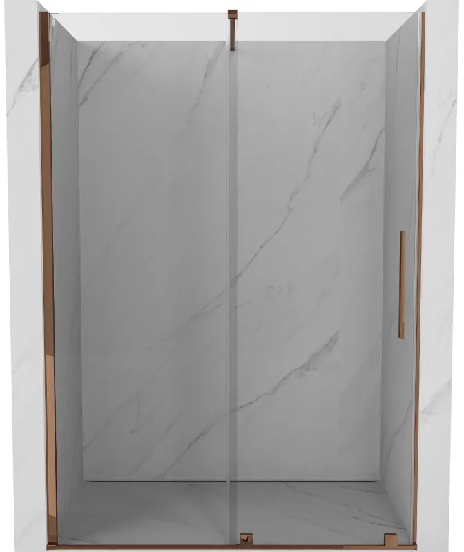 Mexen Velar drzwi prysznicowe rozsuwane 150 cm, transparent, różowe złoto - 871-150-000-01-60