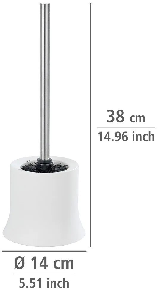Pojemnik na szczotkę BASIC WHITE + szczotka WC, WENKO