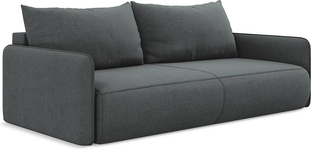 Kanapa 3-osobowa z funkcją spania - z tkaniny strukturalnej - szary - NANEA