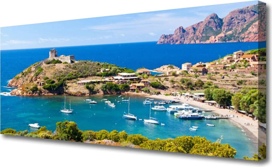 Obraz drukowany na płótnie Rajska Zatoka u Podnóża Gór