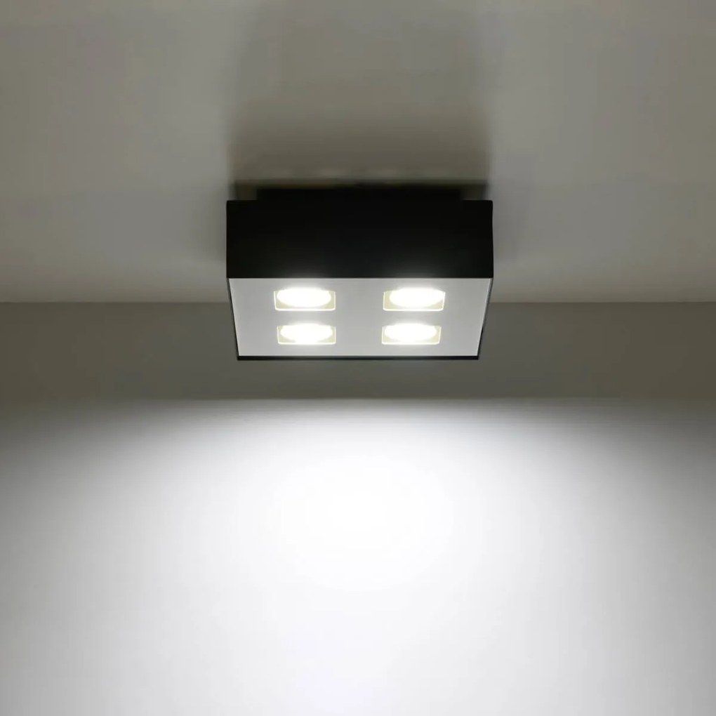 Plafon MONO 4 czarny/biały SOLLUX LIGHTING