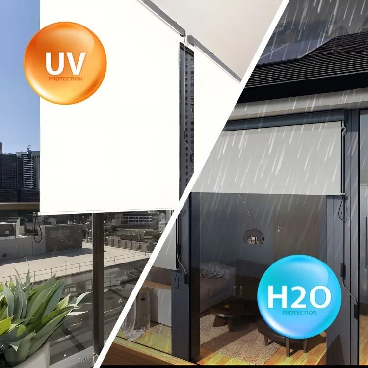 Roleta pionowa zwijana AW-038 - markiza na okno, drzwi balkonowe, tarasowe, beżowa