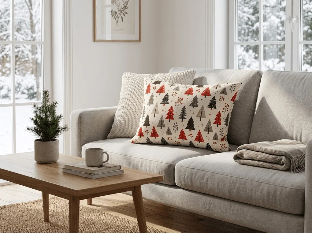 Poszewka na poduszkę z mikrofibry MERRY TREE 50x70 cm, kolorowa