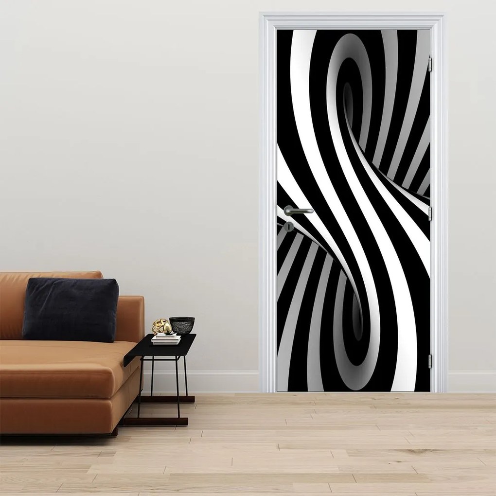 Fototapeta na drzwi - Abstrakcja z paskami zebry (95x205cm)