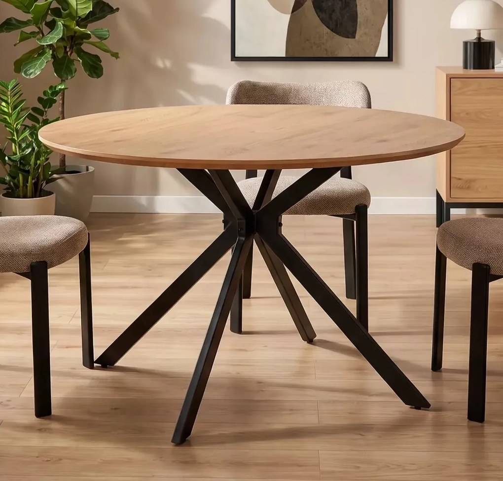 Loftowy stół na designerskiej podstawie Aster