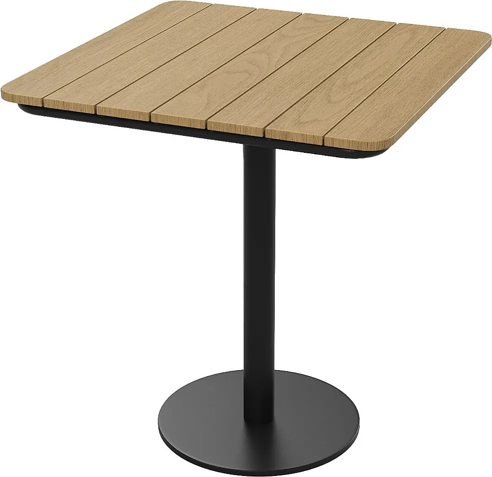 Kwadratowy stół ogrodowy o dł.70 cm z polywoodu i metalu - Czarny - LYLIOS od MYLIA