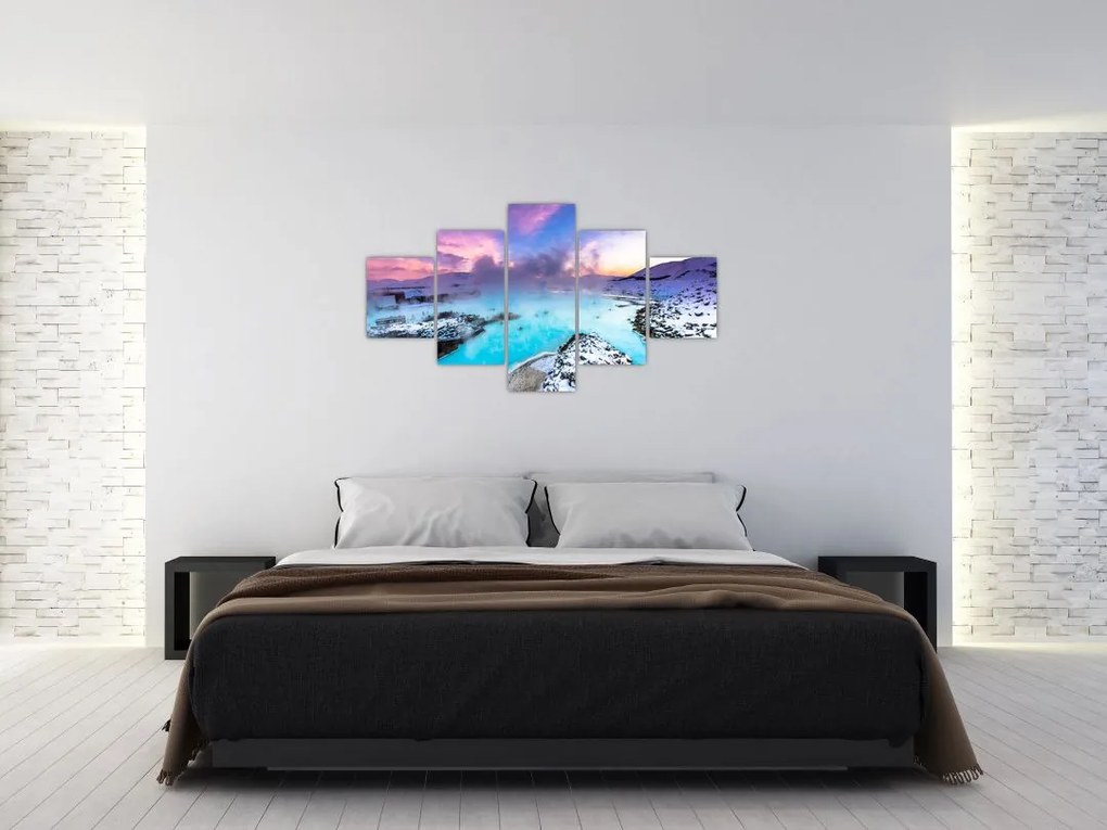 Obraz - Błękitna laguna na Islandii (125x70 cm)