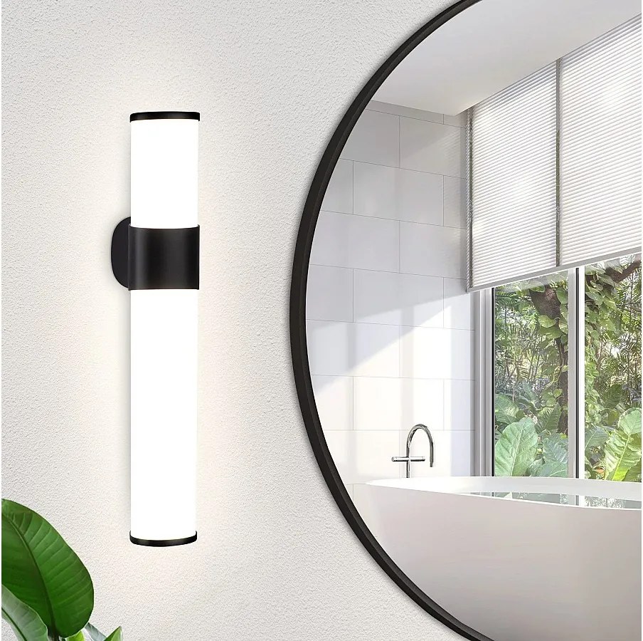 NETTLIFE Kinkiet łazienkowy LED, lampa łazienkowa LED na lustro - nowoczesny czarny 6W 30CM wodoodporny IP44 neutralny biały 4000K