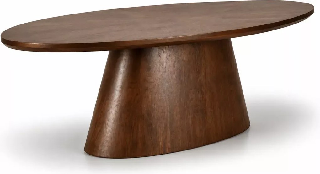 Duży stół owalny Vegner 220 cm orzechowy nowoczesny laminowany do jadalni salonu elegancki